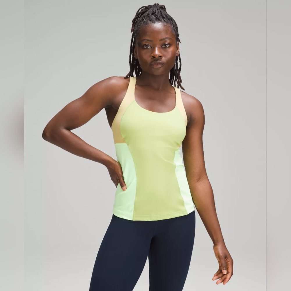 Lululemon Energy Tank TopWasabi / Faded Zap / Golden Sand Women's Size 6